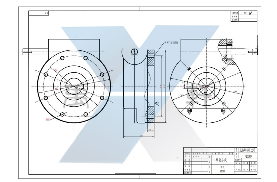 QDX3-9单级蜗轮头（91视频软件下载）图纸提供(图1)