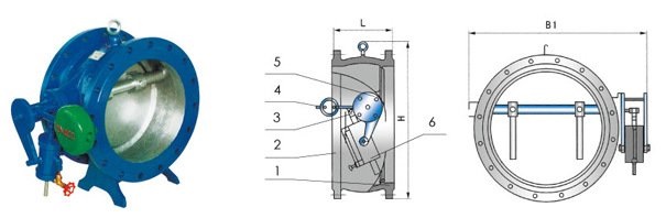 HH47H蝶式缓冲止回阀(图1)