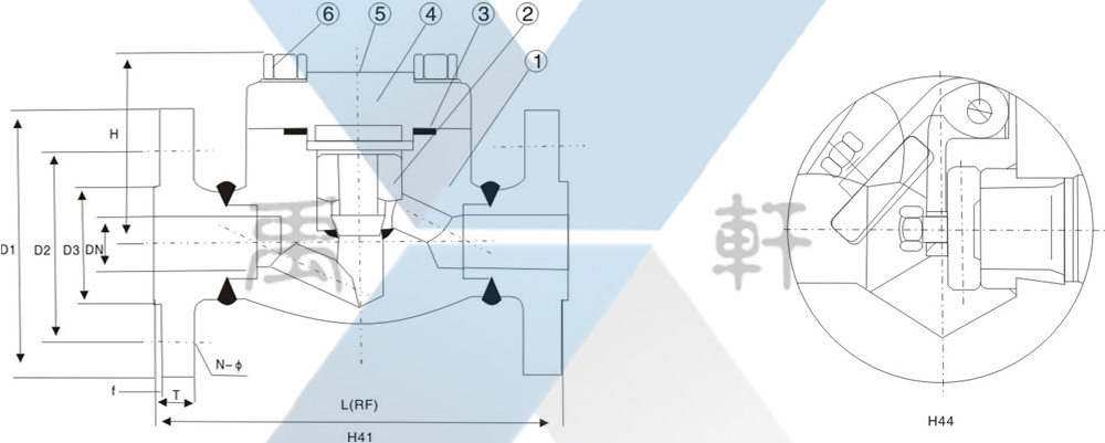 H44Y法兰锻钢止回阀(图1)