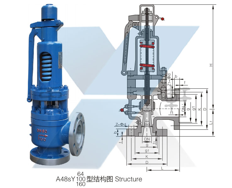 A48SY-100C/l/V型高温高压弹簧全启式安全阀(图1)