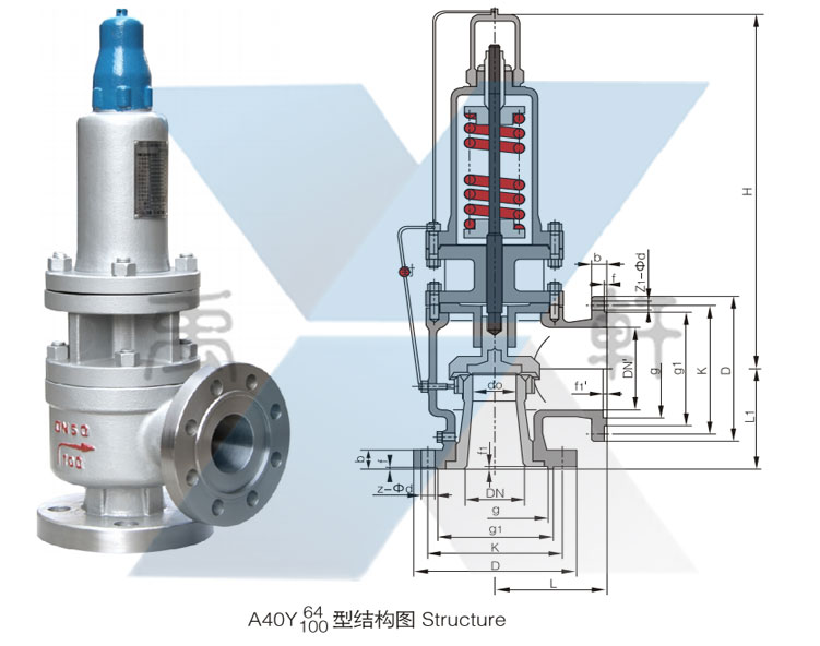 A40Y封闭式带散热器弹簧全启式安全阀(图1)